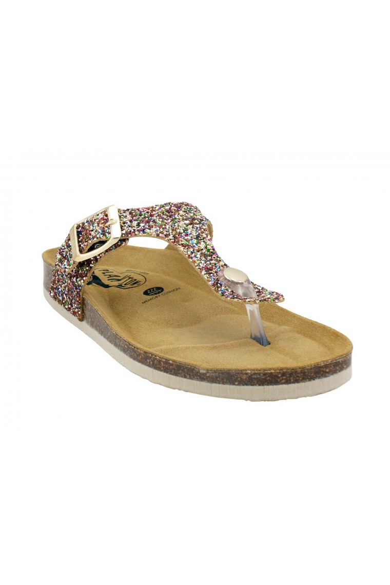 Tong femme PLAKTON 181671 3 coloris Glitter noir multi Gold