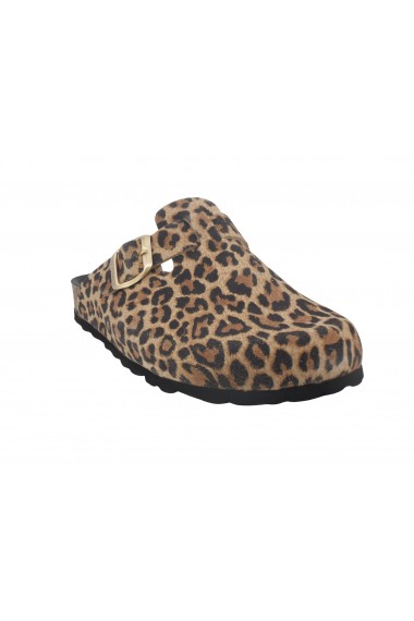 Mules femme-I AM-5008- Suède Léopard