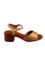 Sandales confort pour femme Wikers modèle 142859 en cuir métallisé Doré et Rose.