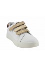 Basket cuir blanc femme Marina Mello 37034 à scratch.