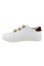 Basket cuir blanc femme Marina Mello 37034 à scratch.