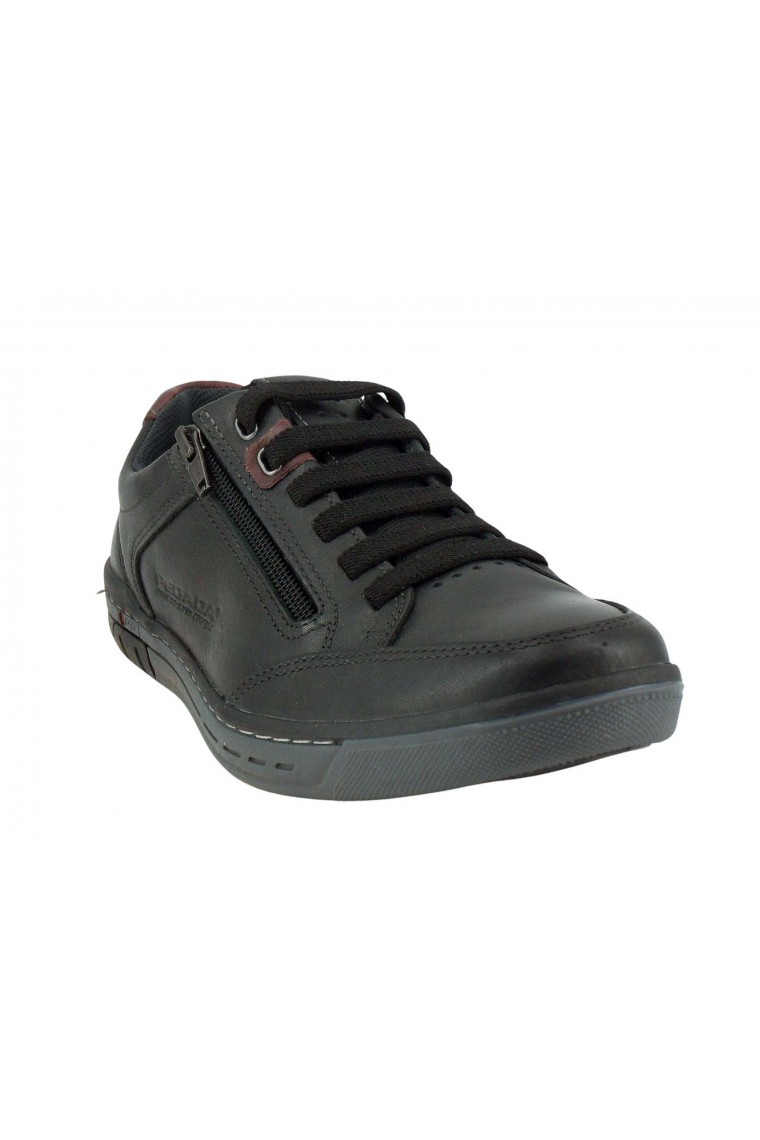 Pegada chaussure homme lacets lastiques et zip 119301 Cuir Noir